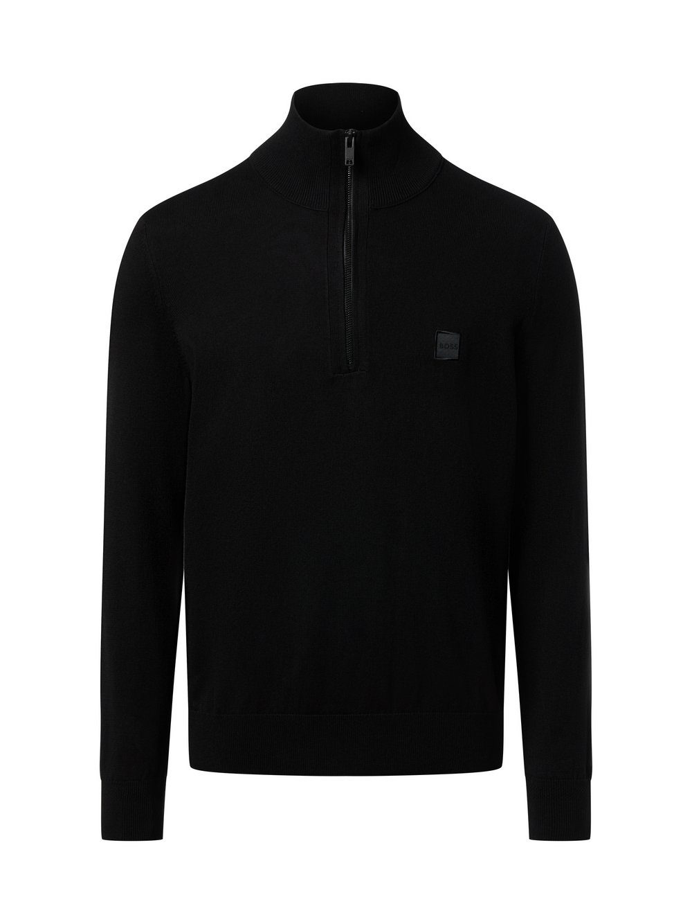 BOSS Orange Męski sweter z dzianiny z kaszmirem - Kanobix Mężczyźni Bawełna czarny, S