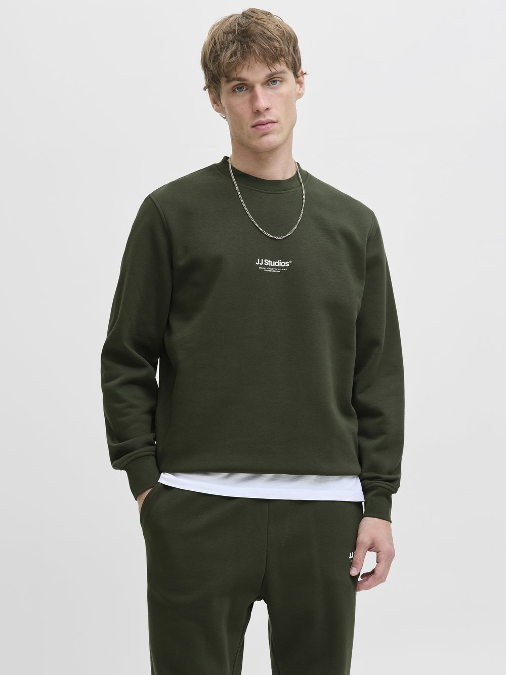 Jack & Jones Bluza męska - JJEsoho Mężczyźni Materiał dresowy zielony, XL