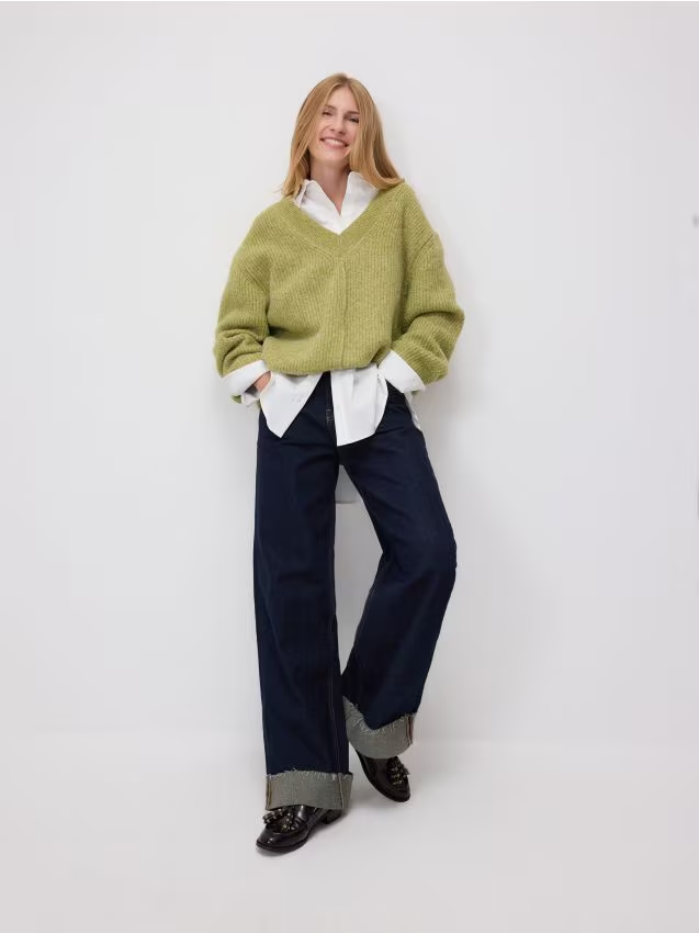 Reserved - Sweter oversize - zielony