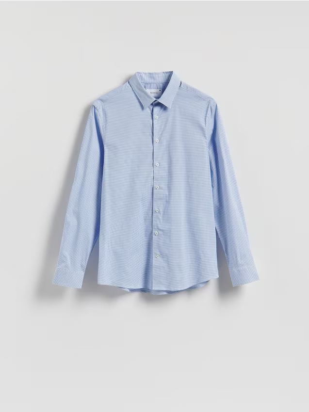 Reserved - Koszula slim fit w kratę - jasnoniebieski