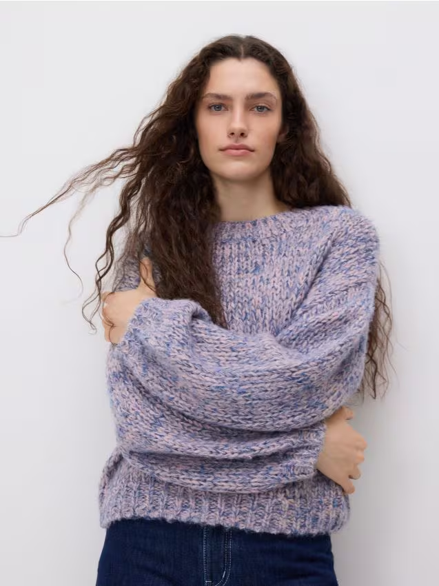 Reserved - Sweter z domieszką wełny - różowy