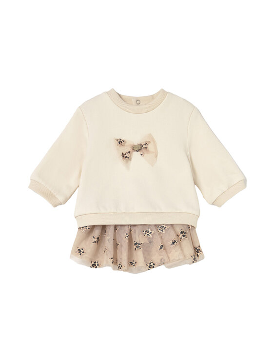 Mayoral Komplet bluza i spódniczka 2834 Beżowy Regular Fit