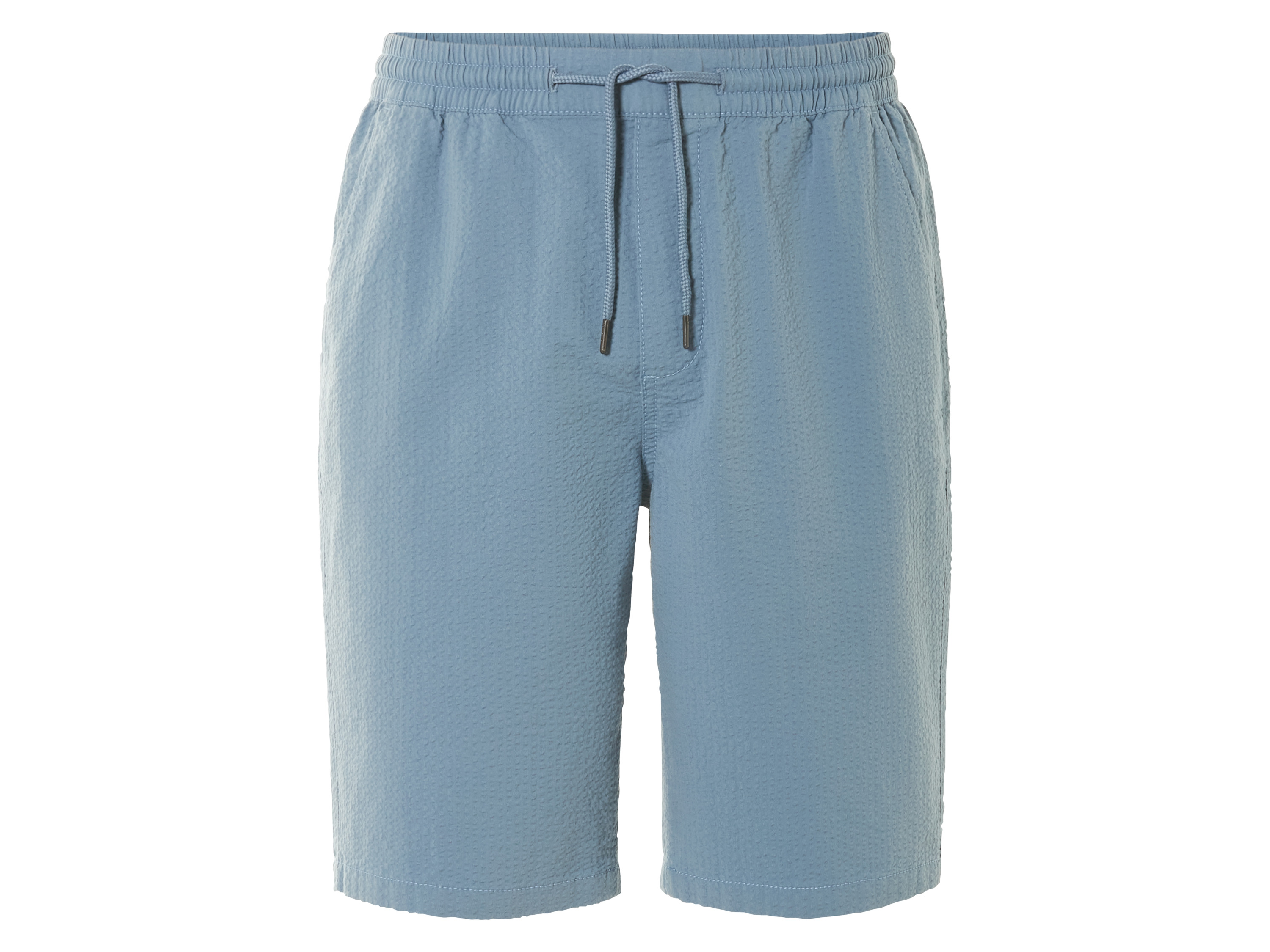 LIVERGY® Szorty męskie z bawełną seersucker (Niebieski, L (52/54))