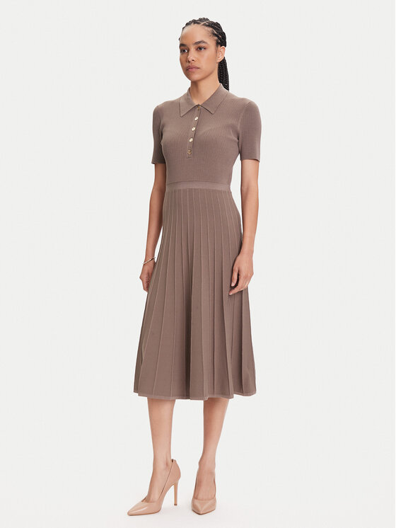 MICHAEL Michael Kors Sukienka dzianinowa MT5834F33D Beżowy Regular Fit