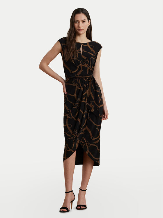 LAUREN RALPH LAUREN Sukienka koktajlowa 200973612001 Czarny Slim Fit