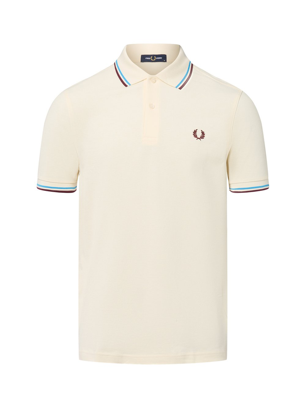 Fred Perry Męska koszulka polo Mężczyźni Bawełna beżowy jednolity, L