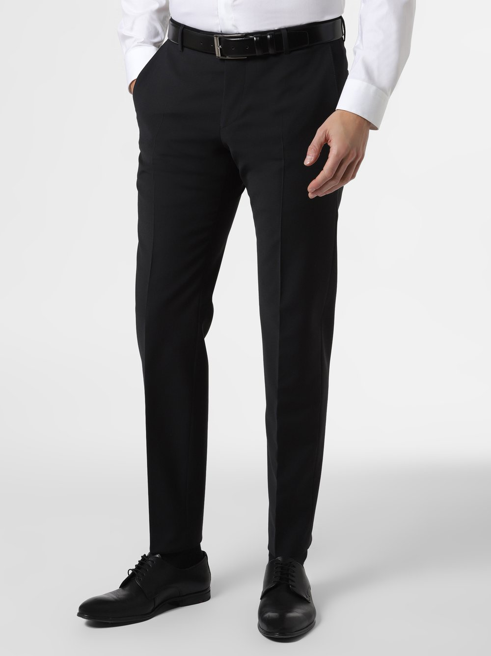 Finshley & Harding Męskie spodnie od garnituru modułowego Mężczyźni Modern Fit czarny, 56