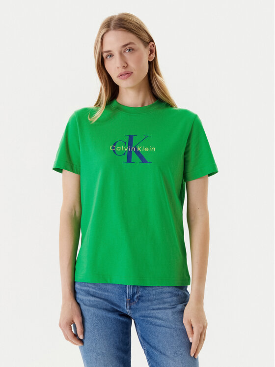 Calvin Klein Jeans T-Shirt Hero Classic LV047B865G Zielony Regular Fit