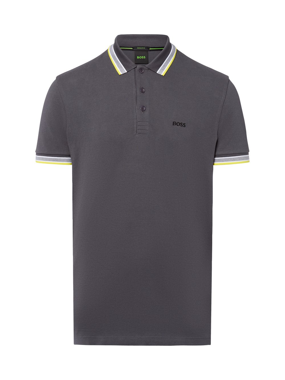 BOSS Green Męska koszulka polo - Paddy Mężczyźni Bawełna szary, XXXL