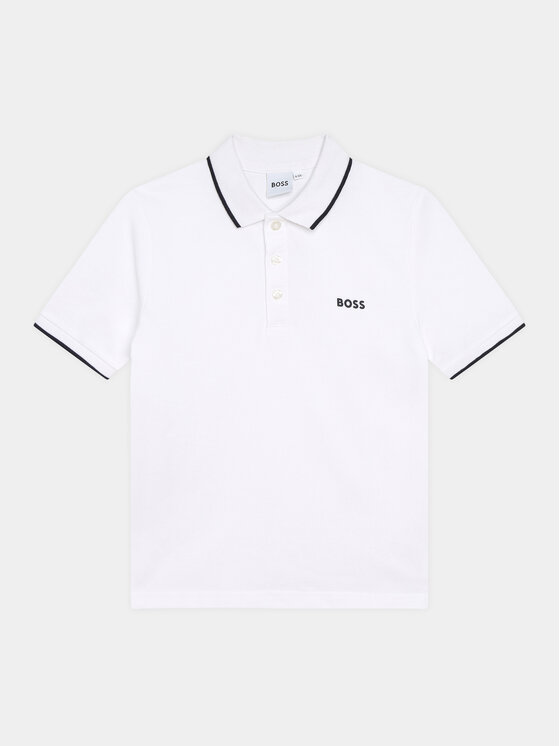 Boss Polo J25P26 S Biały Regular Fit