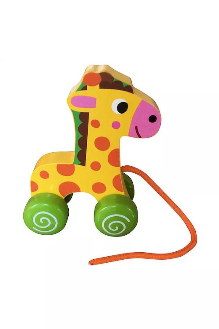 Zabawka do ciągnięcia Żyrafa drewniana SMILY PLAY SPW84983