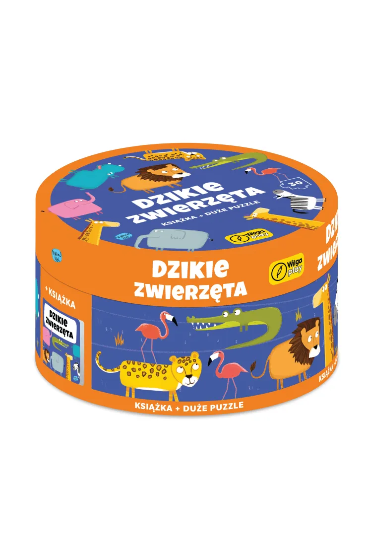 Puzzle 30 el. Dzikie zwierzęta + książka