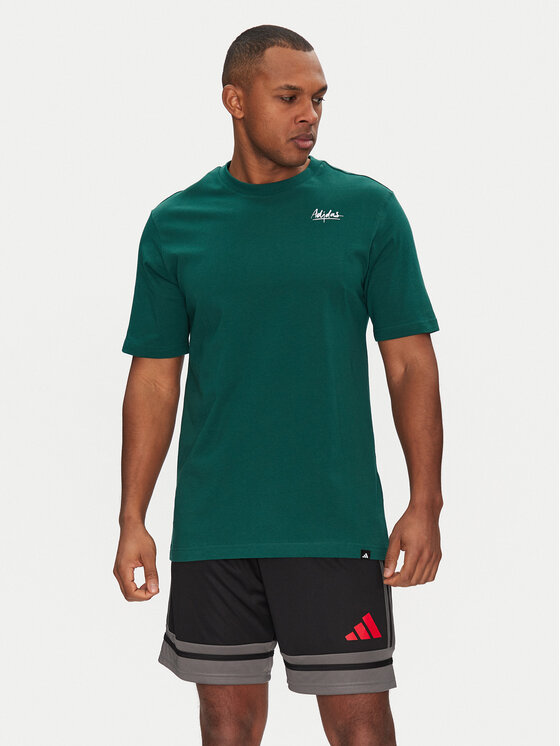 adidas T-Shirt Lounge Still Life Bowl Graphic JJ3961 Zielony Regular Fit