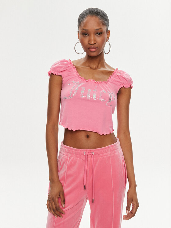 Juicy Couture Bluzka Brodie JCWCT23309 Różowy Regular Fit