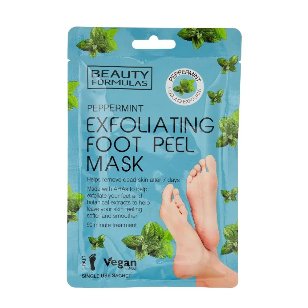 Beauty Formulas Złuszczająca peelingująca maska do stóp z miętą pieprzową 1 szt