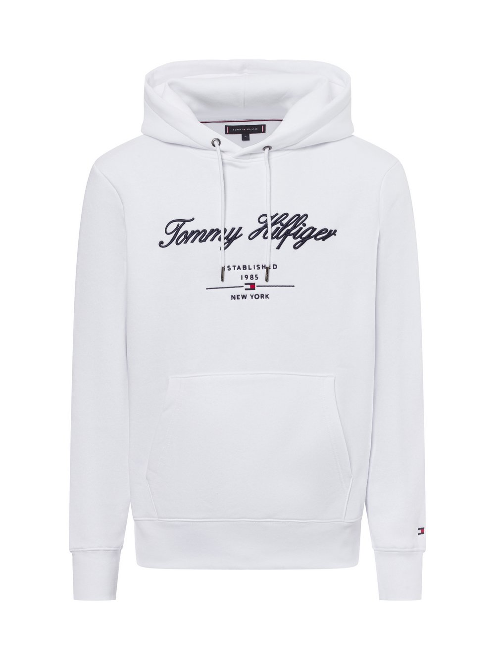 Tommy Hilfiger Męski sweter z kapturem Mężczyźni Bawełna biały, S