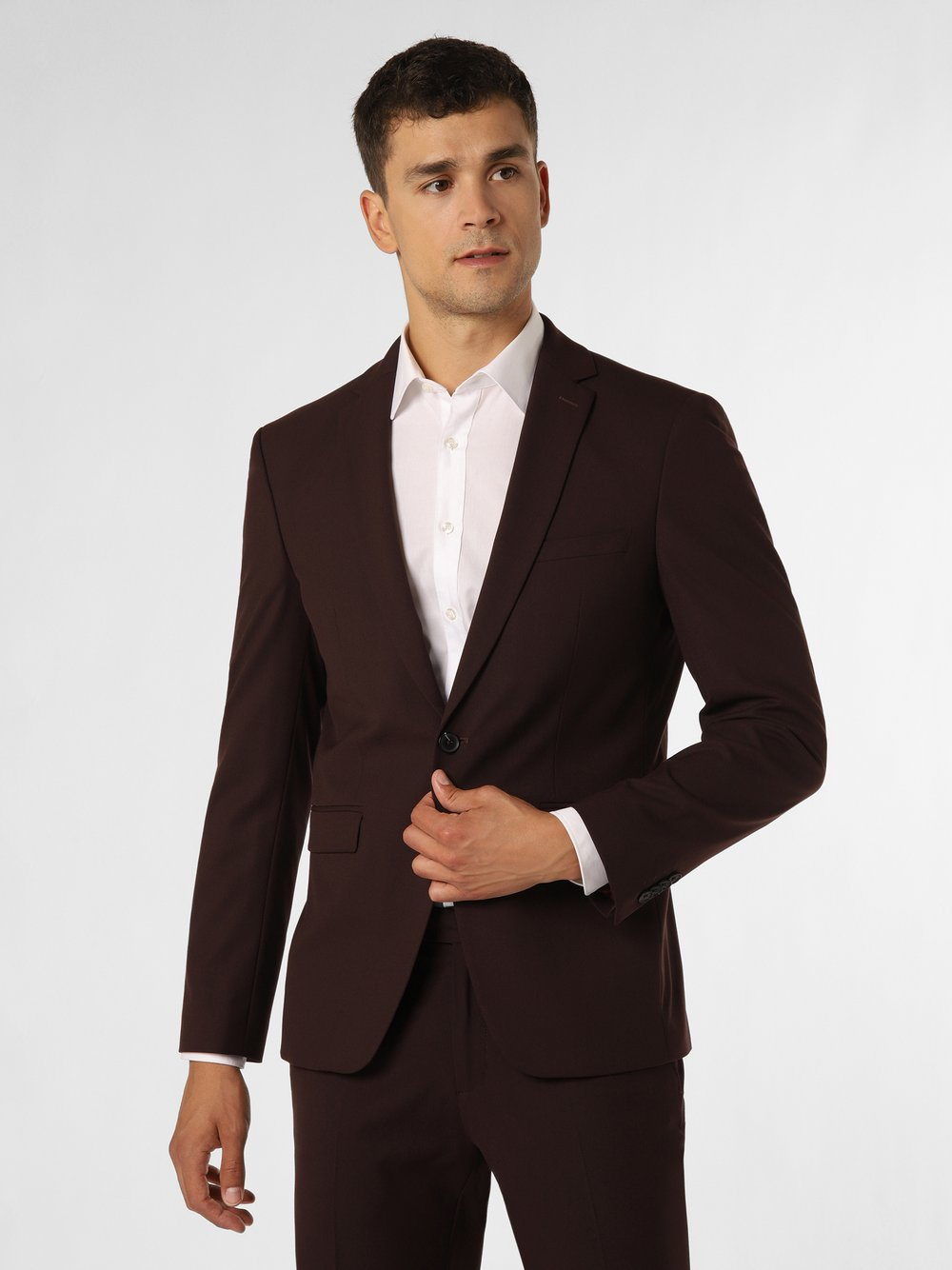 Finshley & Harding Męska marynarka od garnituru modułowego Mężczyźni Slim Fit czerwony, 48