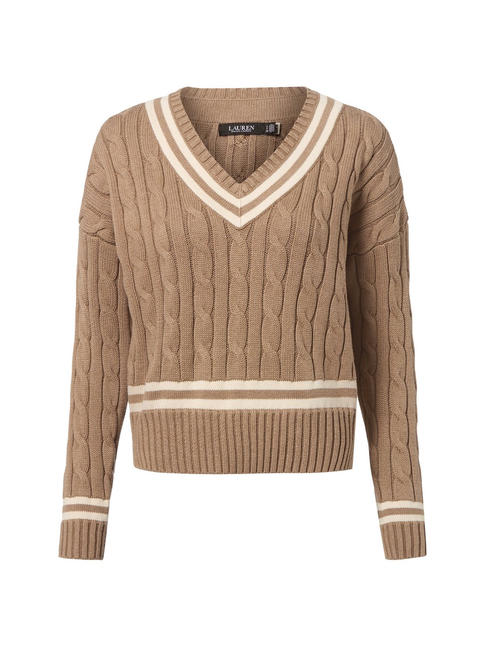 Lauren Ralph Lauren Sweter damski Kobiety Bawełna beżowy|szary, M