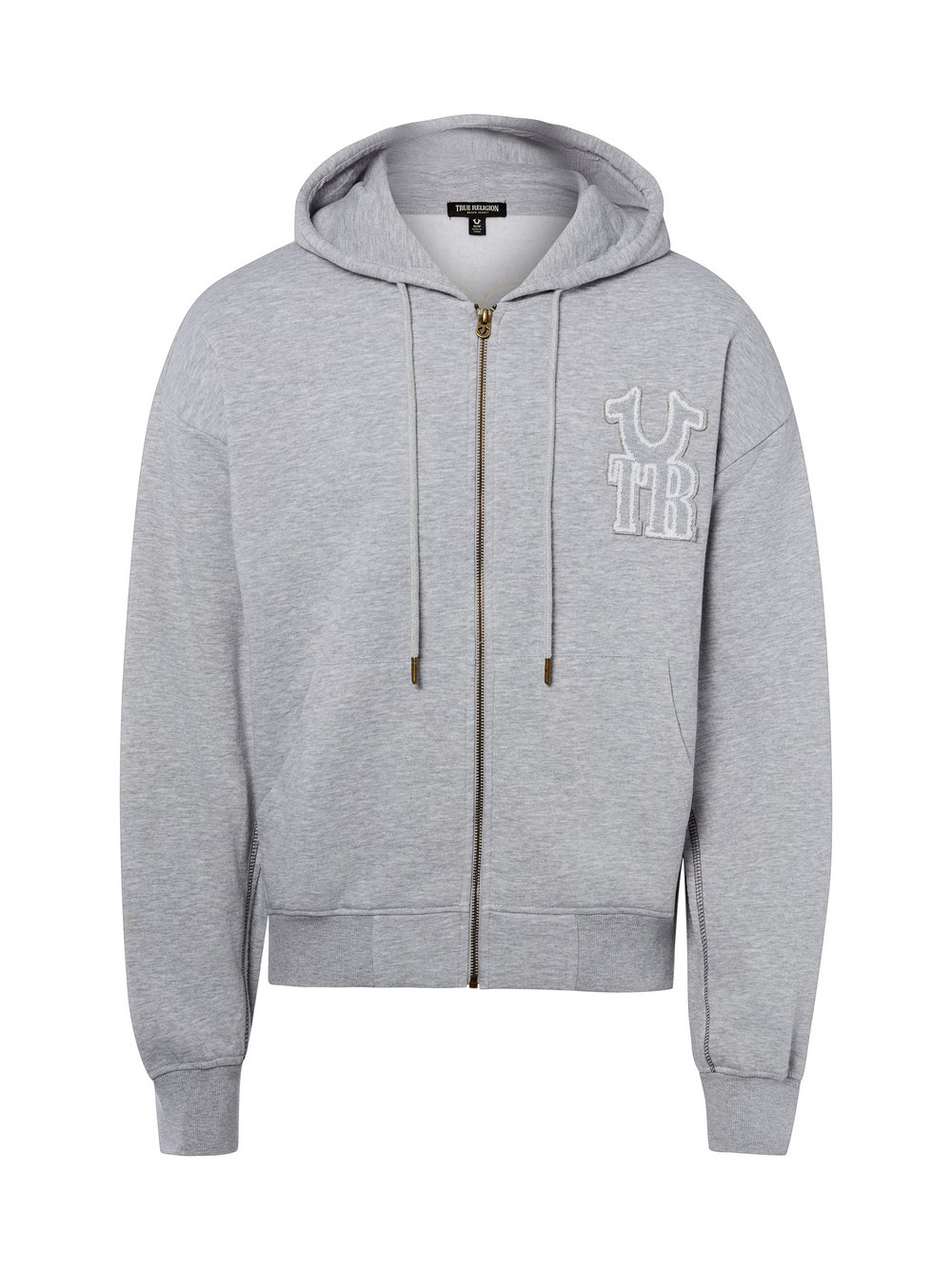 True Religion Bluza męska Mężczyźni Bawełna szary|biały, XL