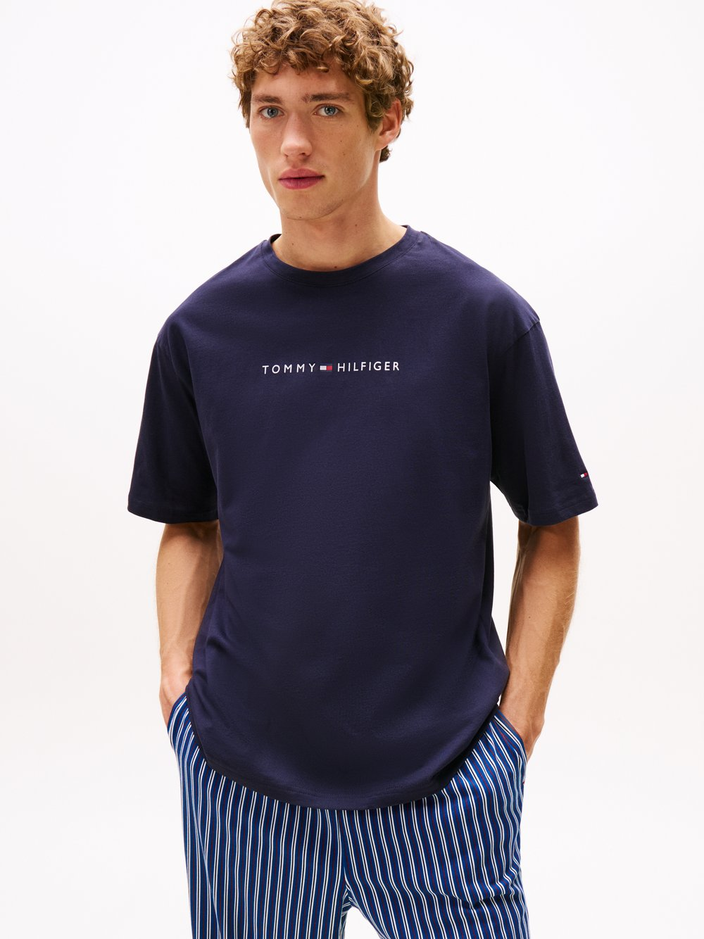 Tommy Hilfiger Męska koszula do noszenia na co dzień Mężczyźni Bawełna niebieski, XL