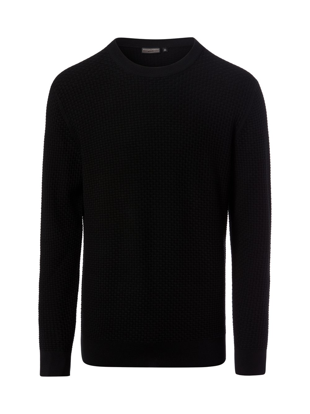 Finshley & Harding Męski sweter z dzianiny Mężczyźni Bawełna czarny, M