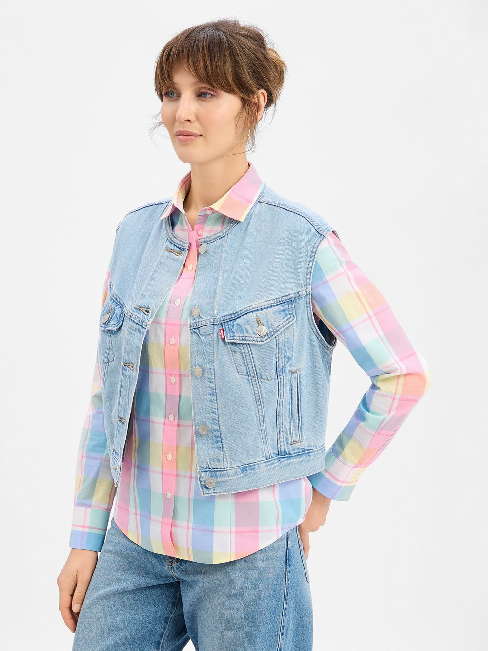 Levi's Damska kamizelka dżinsowa Kobiety Bawełna niebieski, L