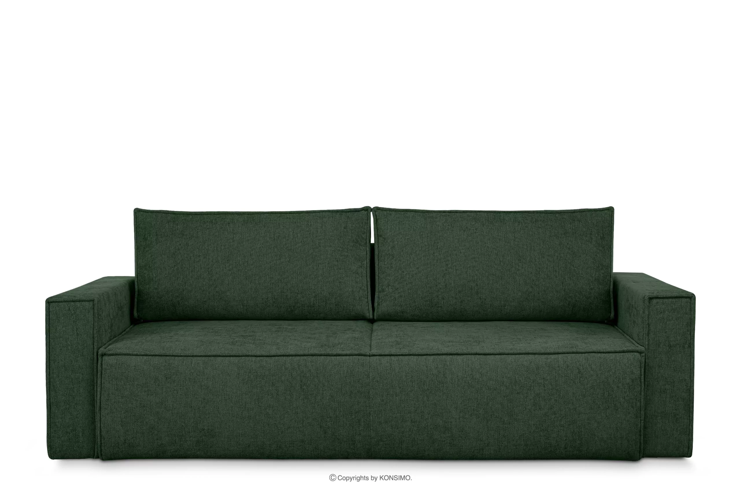 Sofa 3 z funkcją spania w tkaninie plecionej zielony NAPI II