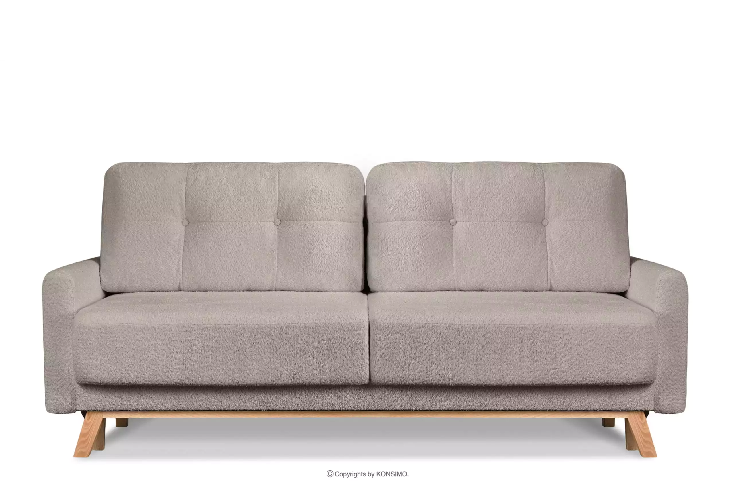 Skandynawska sofa w tkaninie baranek jasnobeżowa VISNA