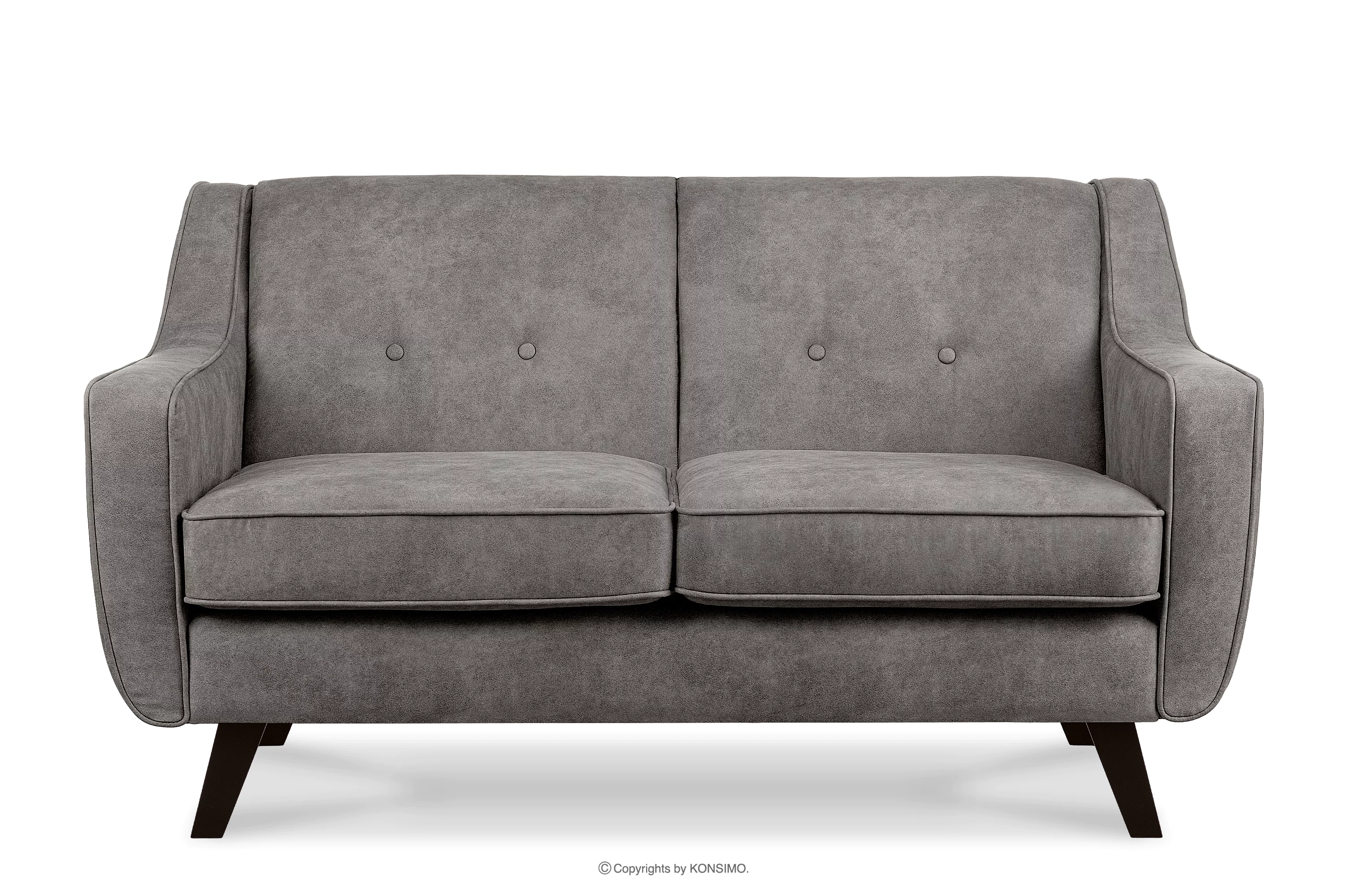 Sofa 2 loft w tkaninie skóropodobnej popielaty TERSO