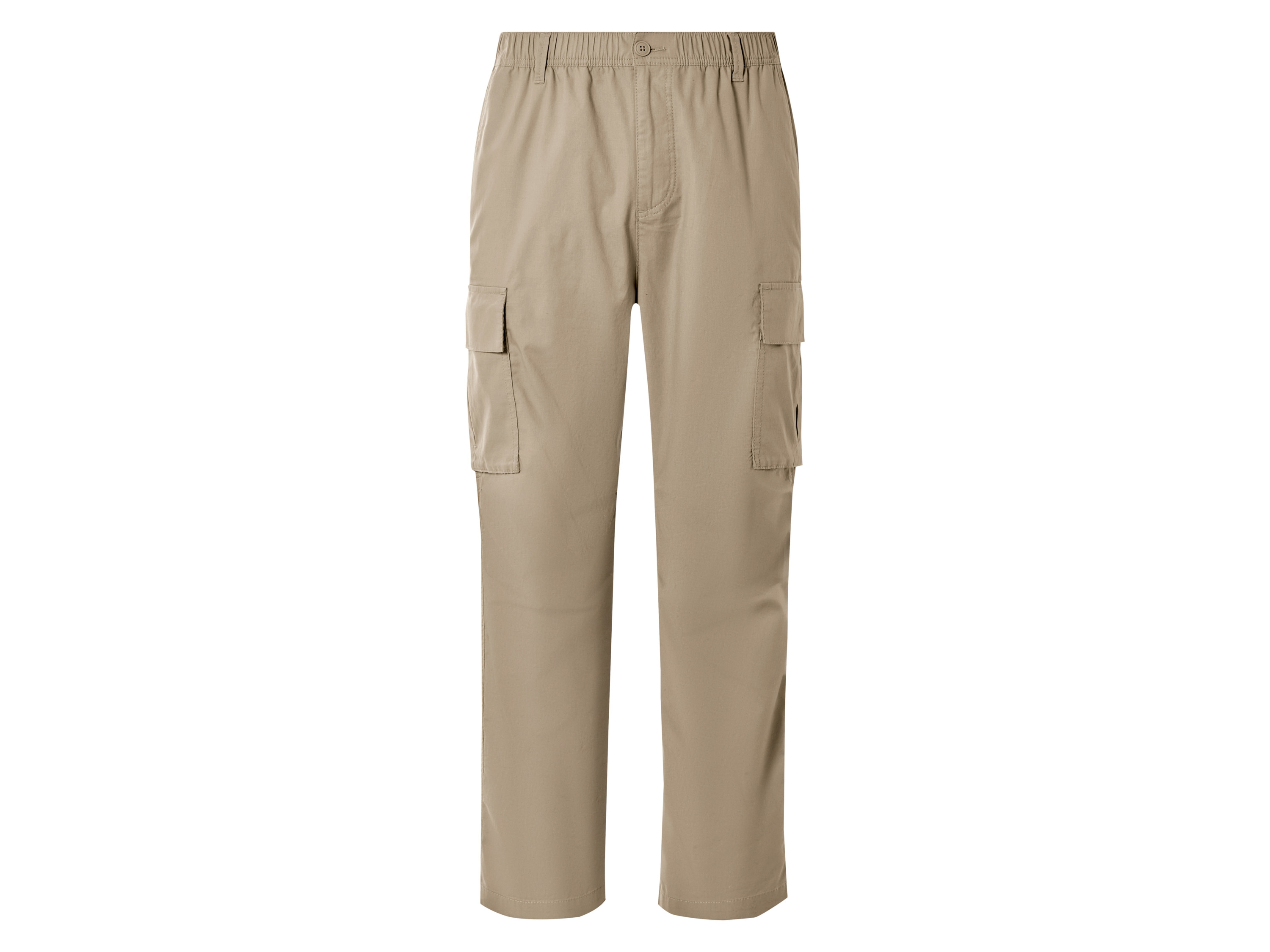 LIVERGY® Spodnie cargo męskie z bawełną (Beżowy, M (48/50))