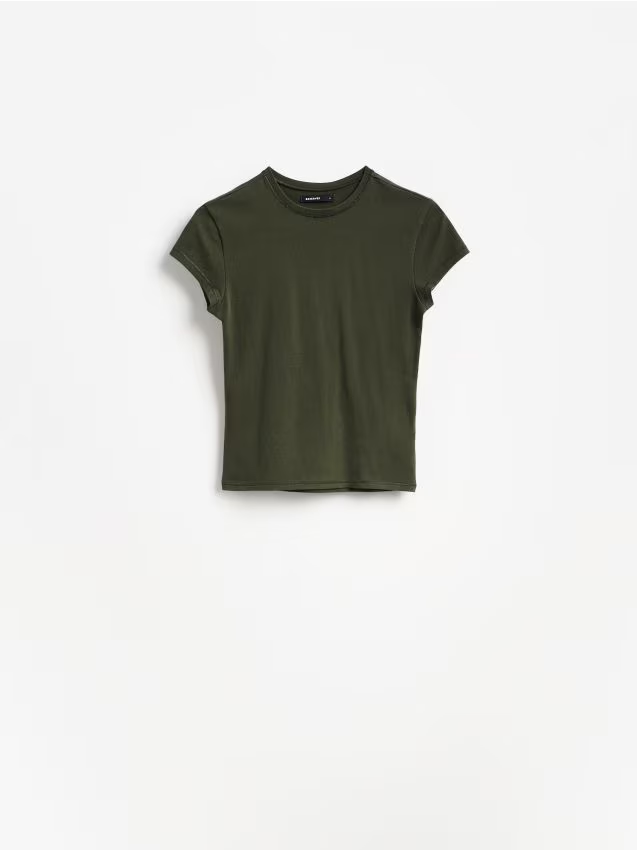 Reserved - T-shirt slim fit - oliwkowy