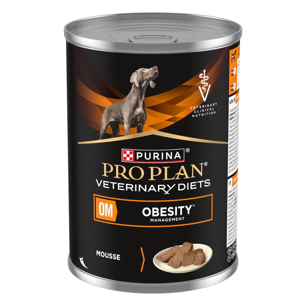 5% taniej! PURINA Pro Plan Veterinary Diets Canine Mousse, 2 x 400 g / 48 x 195 g - Canine Mousse OM Obesity, 2 x 400 g