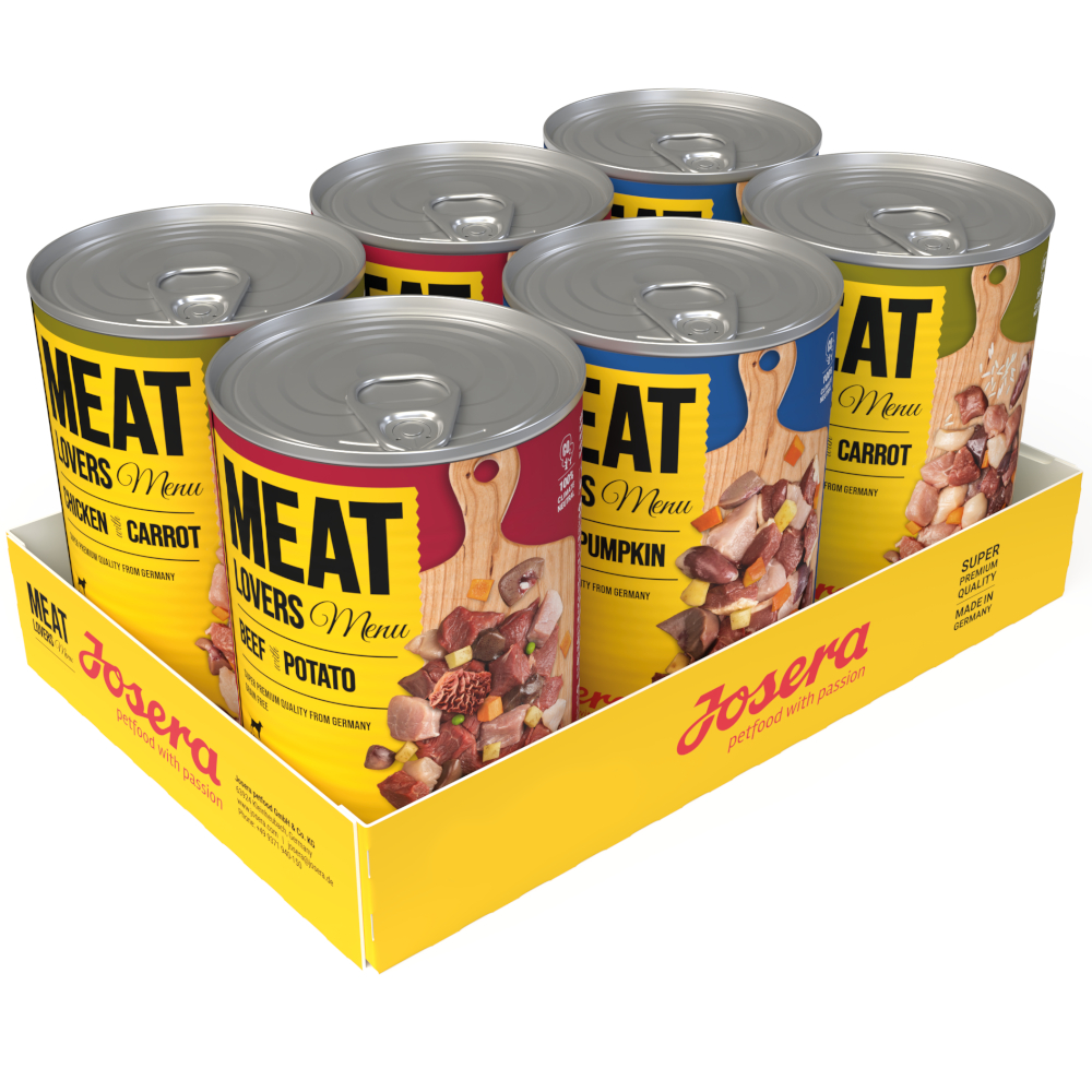 Megapakiet Josera Meatlovers Menu, 12 x 400 g - Pakiet mieszany (3 smaki, stara szata graficzna)