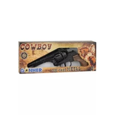 Rewolwer kowbojski metalowy 12 naboi