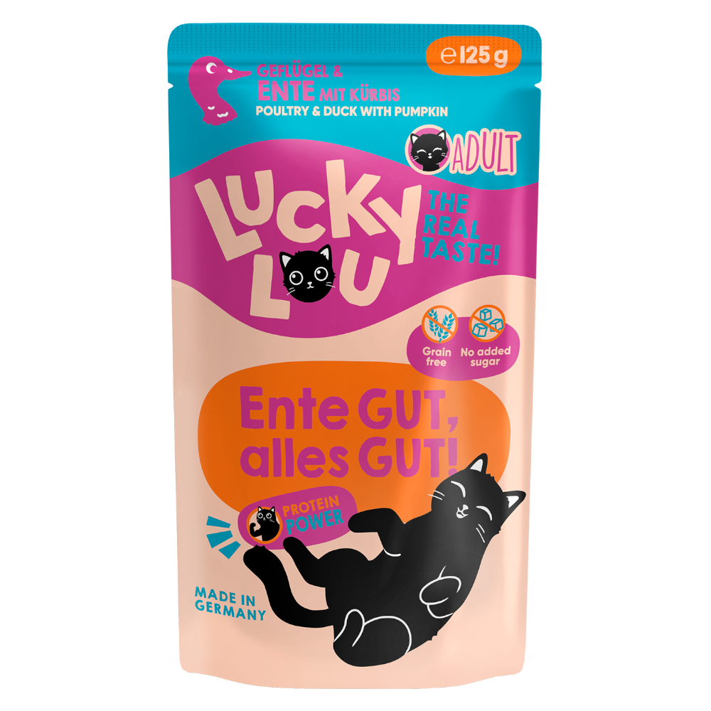 Megapakiet Lucky Lou Adult, 48 x 125 g - Drób i kaczka