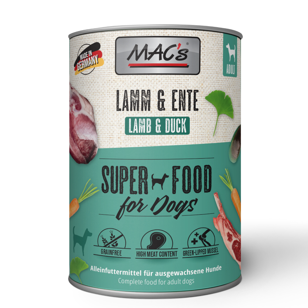 MAC's Adult Superfood, 6 x 400 g - Jagnięcina i kaczka