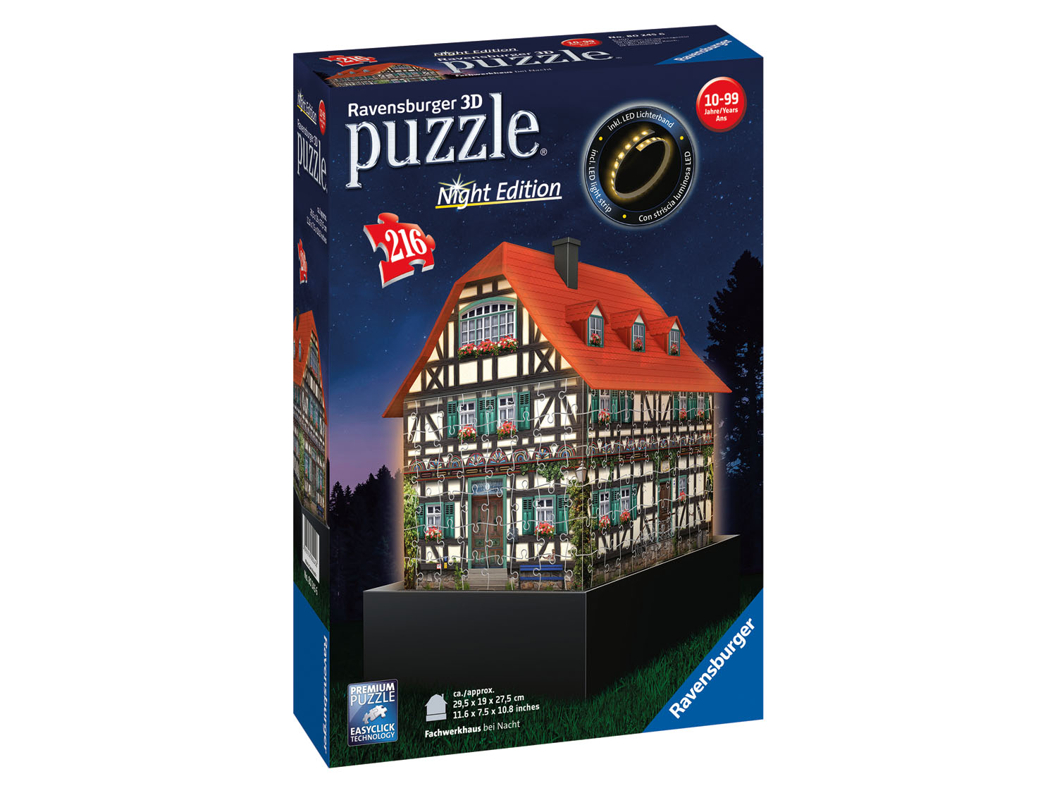 Ravensburger Puzzle 3D LED, 216 elementów (Dom w stylu szwajcarskim)
