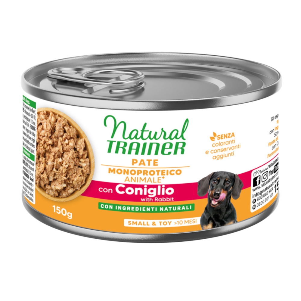 Natural Trainer Pate Monoproteico Small & Toy Adult - Królik, 150 g