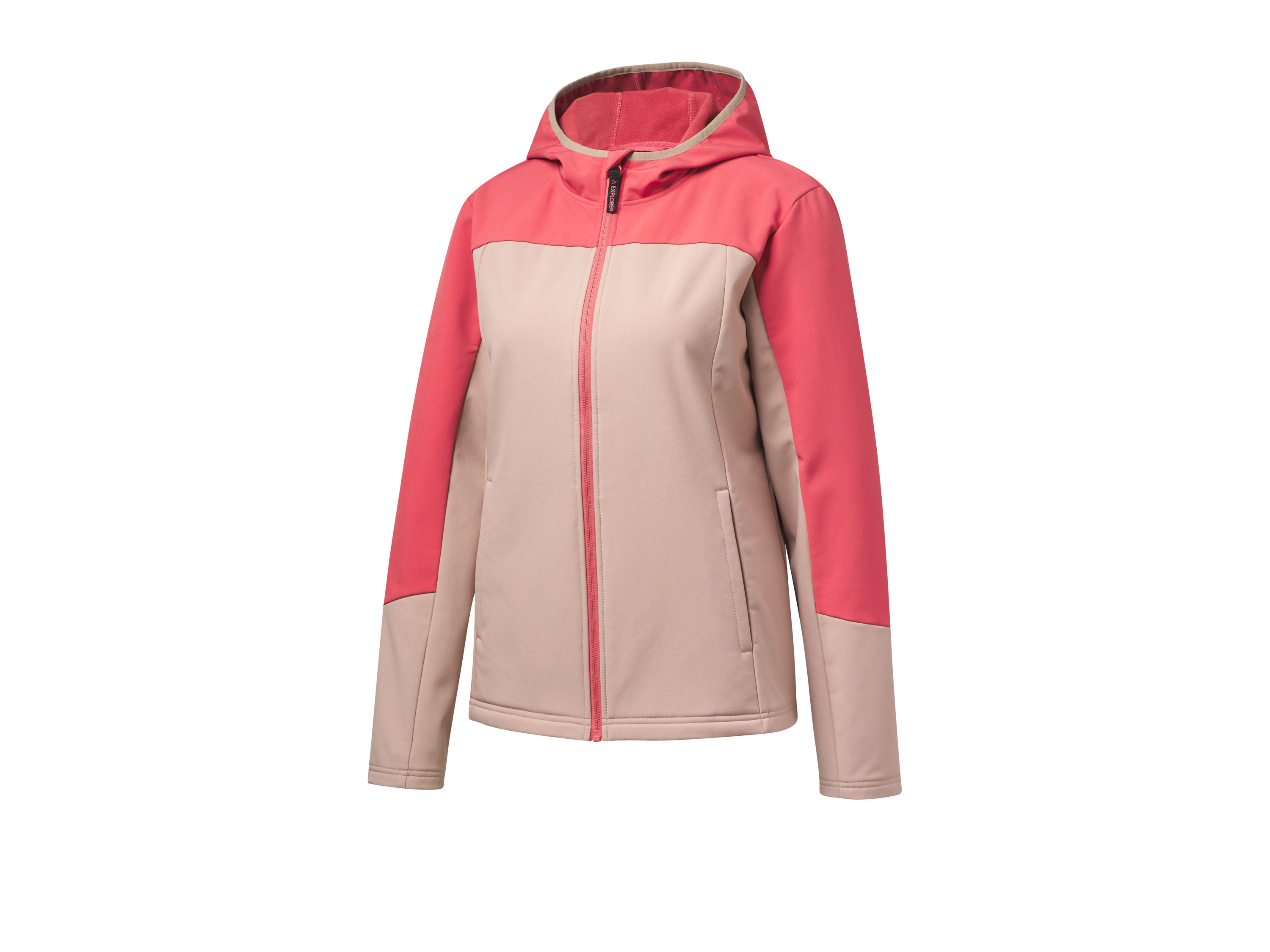 CRIVIT Kurtka damska softshell ocieplana (Beżowy/czerwony, S(36/38))