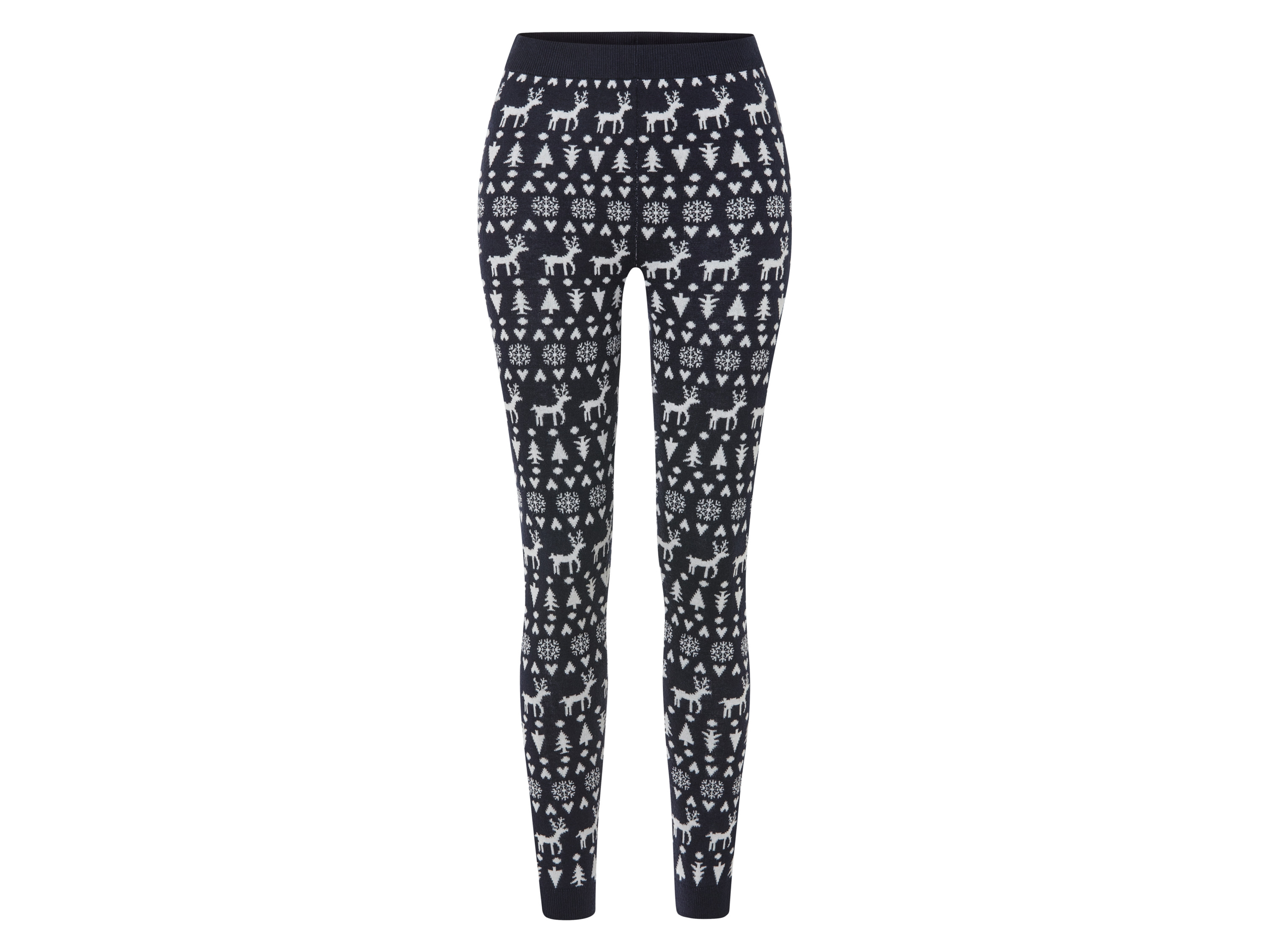 esmara® Legginsy damskie z motywem świątecznym (XS (32/34), Granatowy)