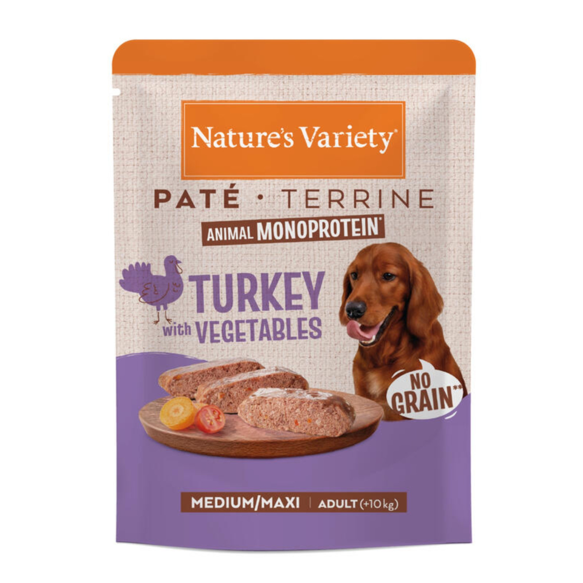 Nature's Variety Paté No Grain Adult Medium/Maxi, 8 x 300 g - Indyk