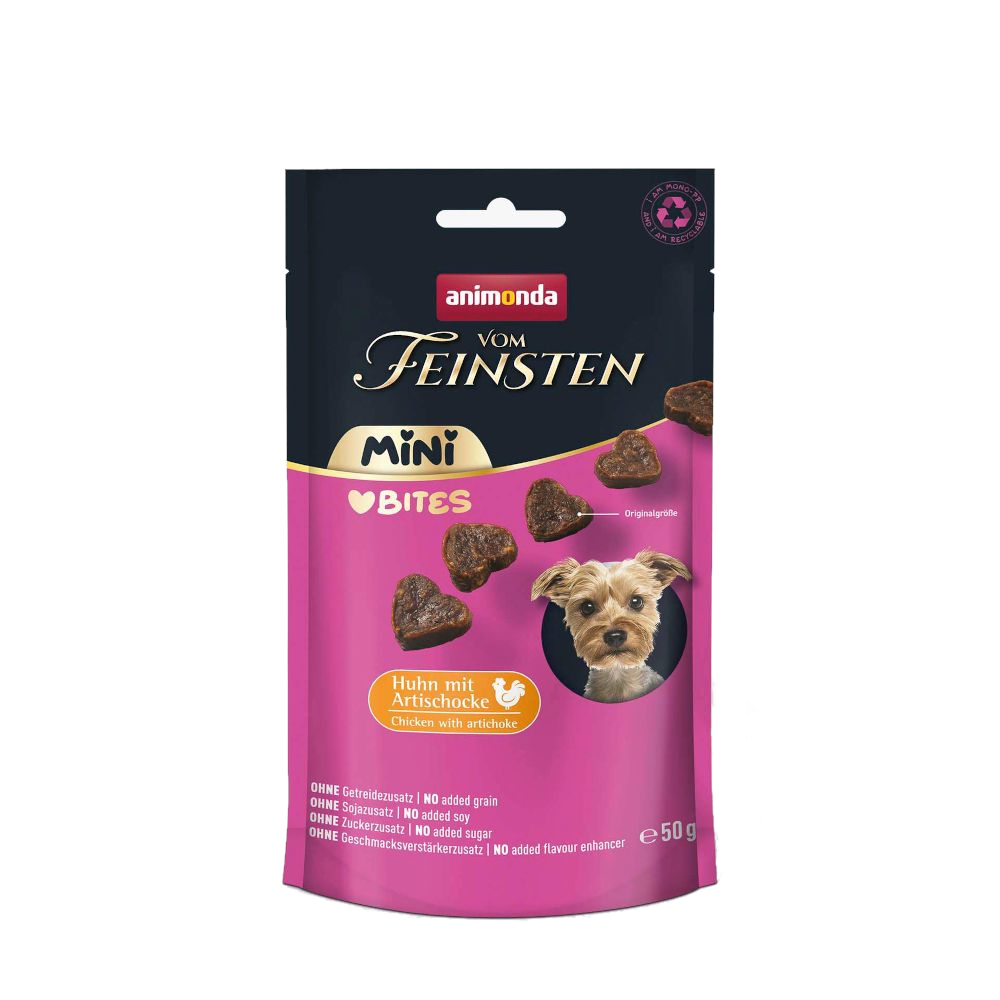 1 + 1 gratis! animonda vom Feinsten Adult Mini Bites, 2 x 50 g - Kurczak z karczochami