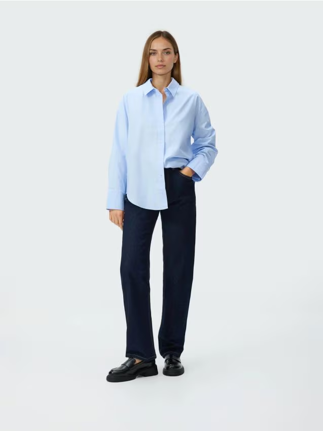 Reserved - Jeansy straight - granatowy