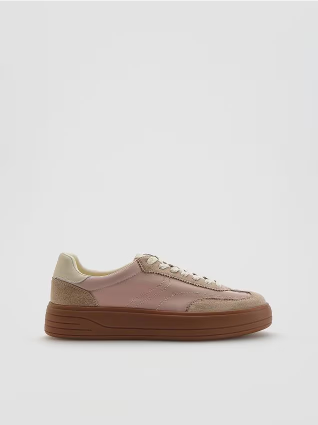 Reserved - Sneakersy z łączonych materiałów - wielobarwny