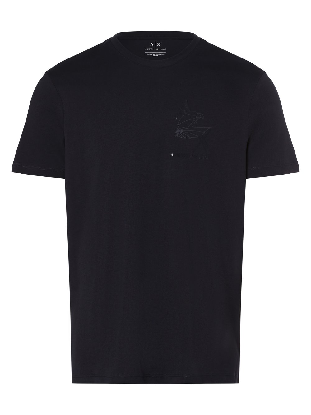 Armani Exchange T-shirt męski Mężczyźni Bawełna niebieski nadruk, XXL