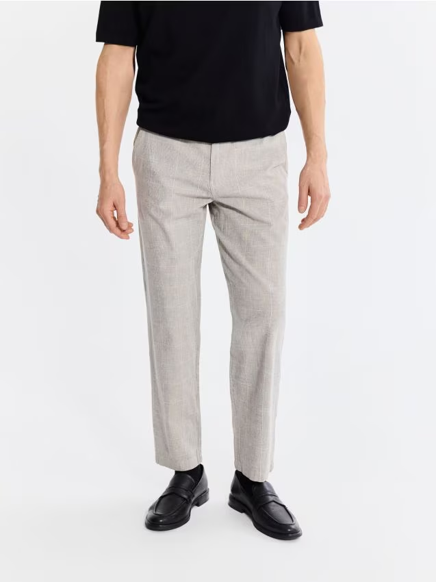 Reserved - Spodnie jogger z lnem - wielobarwny