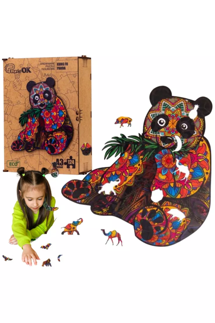 Puzzle drewniane eko 124 el. Kung Fu Panda A3