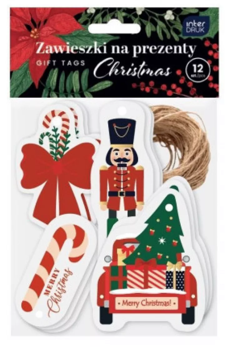 Zawieszki na prezenty kształty Christmas