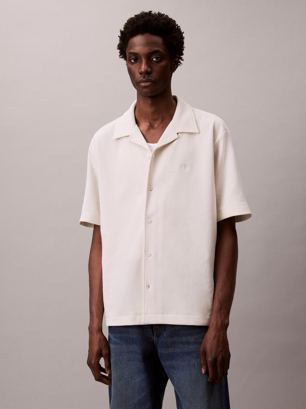 Calvin Klein Jeans Męska koszulka polo Mężczyźni Bawełna (100%) biały, XL