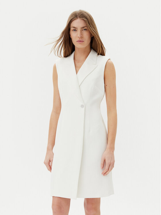 DKNY Sukienka koktajlowa DD5U1H66 Écru Slim Fit